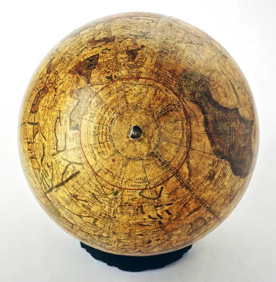 The terrestrial globe by Gemma Frisius, 1536