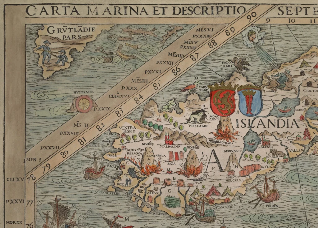 Hvitsark on Carta marina et descriptio septemtrionalium terrarum (Olaus Magnus, 1539)